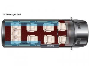 Signature Custom Conversion Sprinter 9 Passenger 144 Floorplan Image