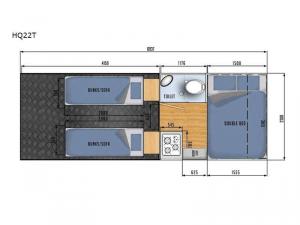 Black Series Camper HQ22T Floorplan Image