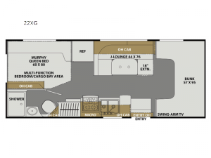 Freelander 22XG Ford 350 Floorplan Image
