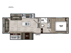Chaparral Lite 284RLS Floorplan Image