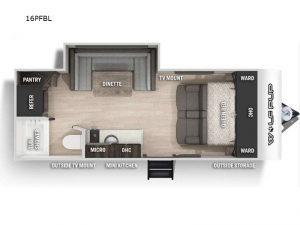 Cherokee Wolf Pup Black Label 16PFBL Floorplan Image