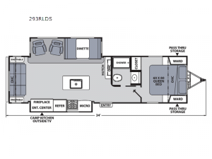 Apex Ultra-Lite 293RLDS Floorplan Image