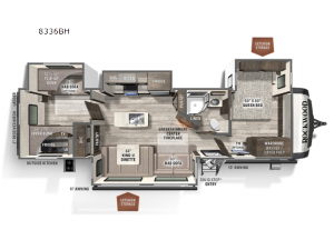 Rockwood Signature Ultra Lite 8336BH Floorplan Image
