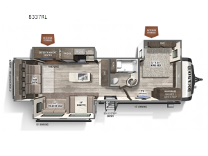 Rockwood Signature Ultra Lite 8337RL Floorplan Image