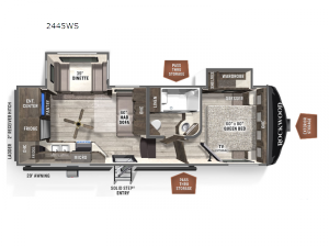 Rockwood Ultra Lite 2445WS Floorplan Image