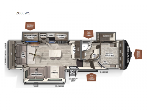 Rockwood Ultra Lite 2883WS Floorplan Image