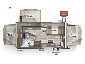 Rockwood Roo 183 Floorplan Image