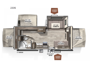 Rockwood Roo 233S Floorplan Image