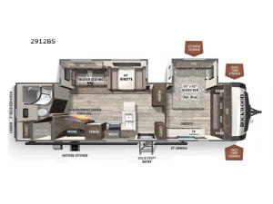 Rockwood Ultra Lite 2912BS Floorplan Image