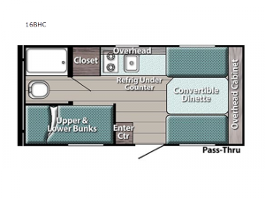 Conquest Super Lite 16BHC Floorplan Image