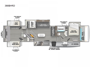 Sandpiper Luxury 388BHRD Floorplan Image