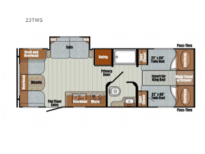 Vista Cruiser 23TWS Floorplan Image