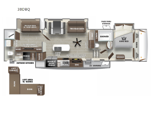 Sabre 38DBQ Floorplan Image