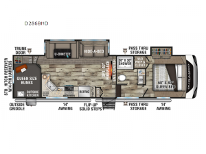 Durango Half-Ton D286BHD Floorplan Image