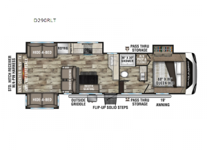 Durango Half-Ton D290RLT Floorplan Image