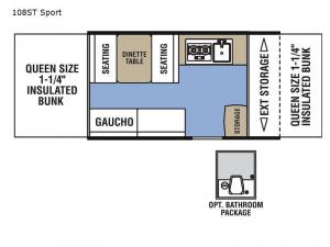 Clipper Camping Trailers 108ST Sport Floorplan Image