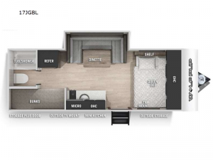 Cherokee Wolf Pup Black Label 17JGBL Floorplan Image