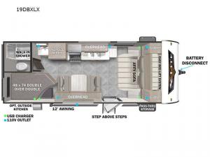 Wildwood X-Lite 19DBXLX Floorplan Image