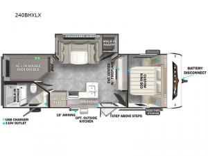 Wildwood X-Lite 240BHXLX Floorplan Image