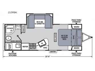 Apex Ultra-Lite 215RBK Floorplan