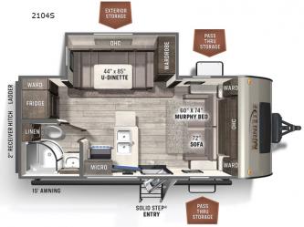 Rockwood Mini Lite 2104S Floorplan