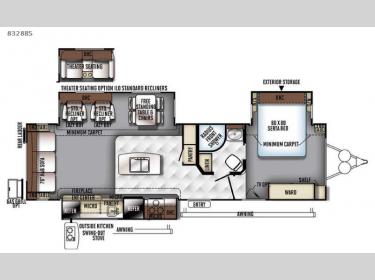 Floorplan - 2016 Forest River RV Rockwood Signature Ultra Lite 8328BH