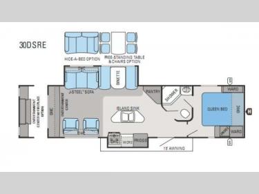 Floorplan - 2013 Jayco White Hawk 30DSRE