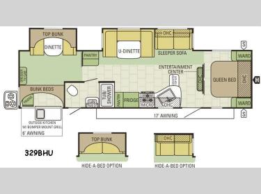 Floorplan - 2015 Starcraft Autumn Ridge 329BHU