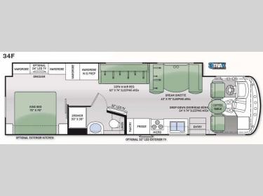 Floorplan - 2015 Thor Motor Coach Hurricane 34F