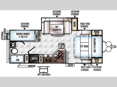 Floorplan - 2016 Forest River RV Flagstaff Micro Lite 25BHS
