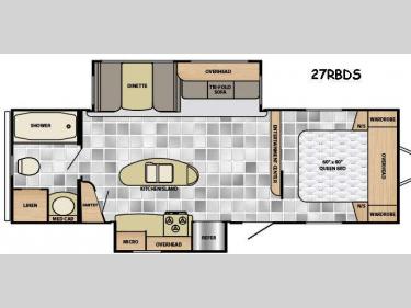 Floorplan - 2016 Winnebago Industries Towables Ultralite 27RBDS