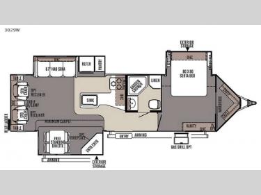 Floorplan - 2015 Forest River RV Rockwood Wind Jammer 3029W