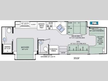 Floorplan - 2017 Thor Motor Coach Chateau Super C 35SF