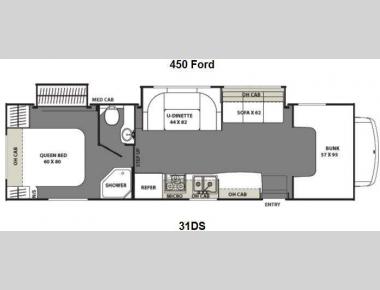 Floorplan - 2012 Coachmen RV Freelander 31DS Ford 450