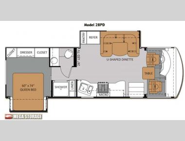 Floorplan - 2013 Thor Motor Coach Daybreak 28PD