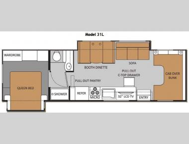 Floorplan - 2014 Thor Motor Coach Four Winds 31L