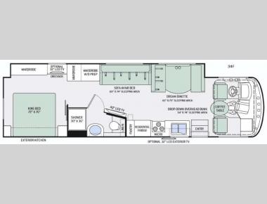 Floorplan - 2016 Thor Motor Coach Hurricane 34F