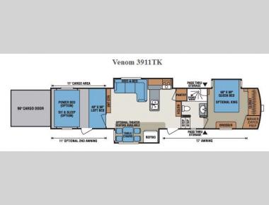 Floorplan - 2016 KZ Venom 3911TK