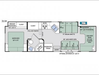 Floorplan - 2017 Thor Motor Coach Four Winds 31W