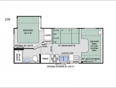 Floorplan - 2017 Thor Motor Coach Four Winds 22B