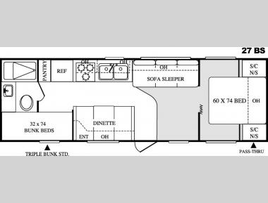 Floorplan - 2005 Keystone RV Hornet Sport 27BS