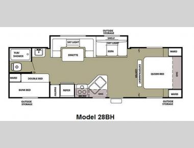 Floorplan - 2011 Forest River RV Cherokee Grey Wolf 28BH