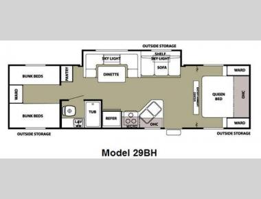 Floorplan - 2012 Forest River RV Cherokee Grey Wolf 29BH