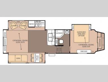 Floorplan - 2013 Forest River RV Cedar Creek Silverback 29RE