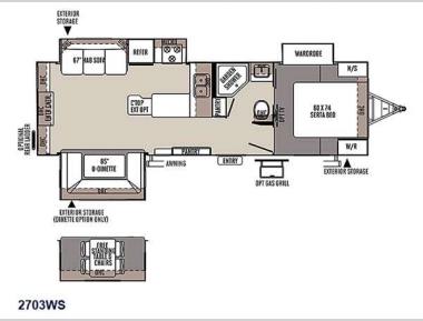 Floorplan - 2015 Forest River RV Rockwood Ultra Lite 2703WS