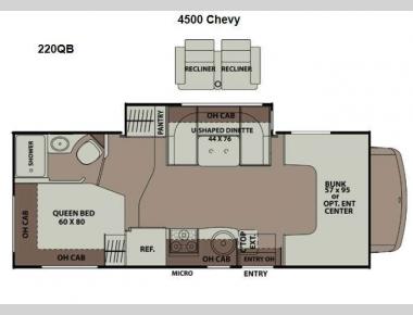 Floorplan - 2015 Coachmen RV Leprechaun 220QB Chevy 4500
