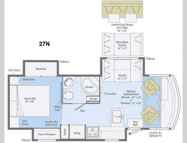 Floorplan - 2015 Winnebago Vista 27N
