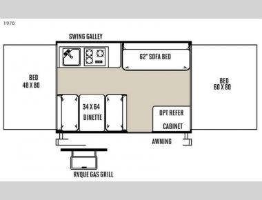 Floorplan - 2015 Forest River RV Rockwood Freedom Series 1970