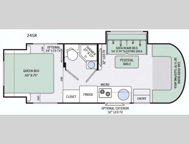 Floorplan - 2016 Thor Motor Coach Siesta Sprinter 24SR