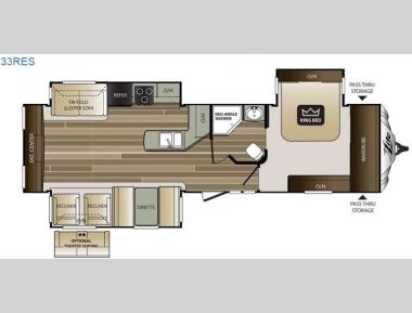 Floorplan - 2016 Keystone RV Cougar X-Lite 33RES